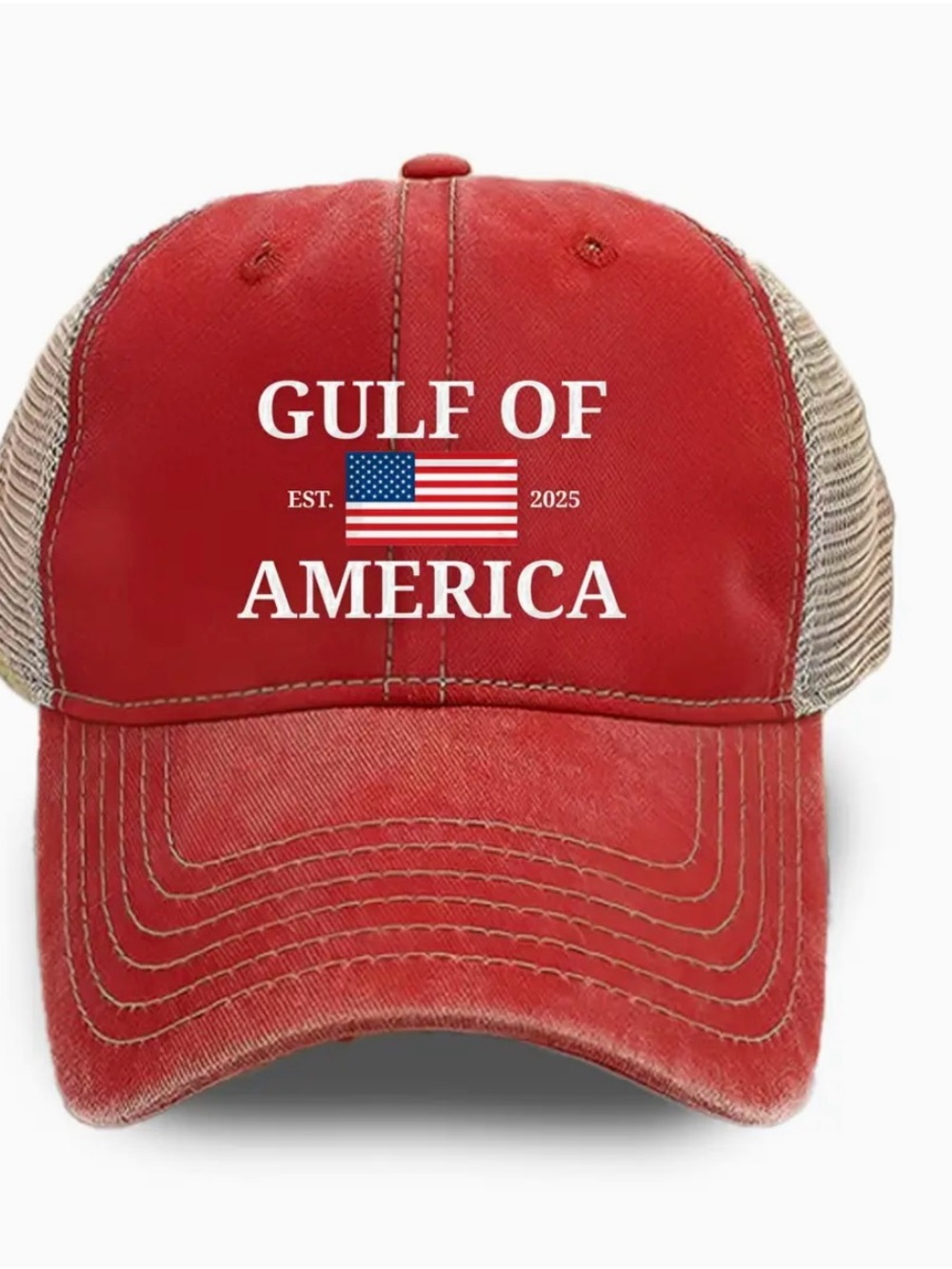 Gulf of America Red Trucker Hat